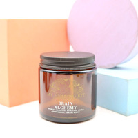 Pot en verre ambré cosmétique de 100 ml rond petit vide 50g 60g 100g crème pour le visage avec couvercle Unishell