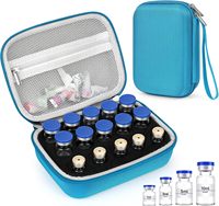 Étui de rangement antichoc en EVA rigide pour flacons de peptides diabétiques, capacité 10 ml, 15 compartiments, avec mousse de protection