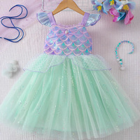 Robe de princesse sirène pour filles, robe tutu à paillettes, costume de fête d'anniversaire, cosplay, robe de demoiselle d'honneur, vêtements pour enfants, vente en gros