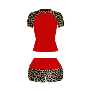 2026 Custom Spring Sexy <strong>Woman</strong> Outfit <strong>Short</strong> Sleeve Crop Top and <strong>Shorts</strong> Set Custom Casual Leopard Printed Streetwear <strong>Suits</strong> - Product Image 4