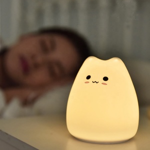 Colorful <strong>Small</strong> Cat Silicone LED Night Light for Kids Children <strong>Table</strong> Lamp Bedroom Light <strong>Changing</strong> Tap Soft Night Light - Product Image 4