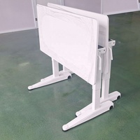 Table de classe mobile ergonomique moderne en métal, système de levage à gaz réglable en hauteur et pliant pour l'école et le salon