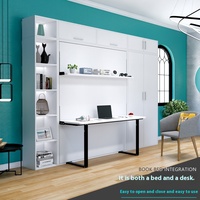 Ensemble de meubles de maison intégrés comprenant un lit mural invisible, une étagère de bureau pliante cachée avec accessoires de quincaillerie