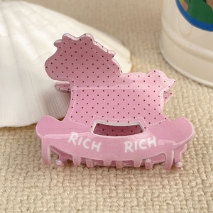 2026 Year New Style Horse PVC Hair Claw Customizable Geometric Hair Accessories Sweet Stripes Hair Clip for Teenagers - Product Image 6