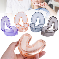 Boîte de rangement portable transparente en forme de U pour aligneurs dentaires, étui pour appareil orthodontique, conteneur transparent pour prothèses dentaires pour traitement orthodontique