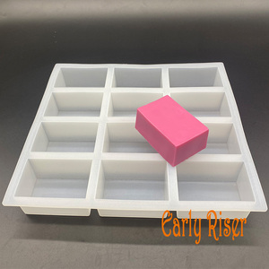 Early Riser nuovo Design stampo <span class=keywords><strong>in</strong></span> <span class=keywords><strong>Silicone</strong></span> <span class=keywords><strong>per</strong></span> uso alimentare <span class=keywords><strong>per</strong></span> la produzione di sapone rettangolo 12 barre oblungo stampo <span class=keywords><strong>per</strong></span> sapone <span class=keywords><strong>in</strong></span> <span class=keywords><strong>Silicone</strong></span> forniture <span class=keywords><strong>per</strong></span> la produzione di sapone - Product Image 2