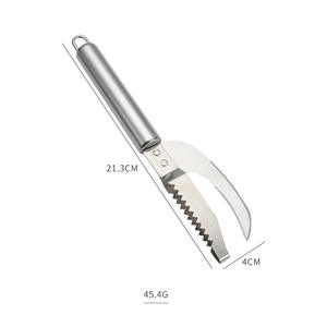 Cuchillo raspador de acero inoxidable para escamas de pescado, con dientes de sierra, para deshuesar y filetear, herramienta de cocina para mariscos - Product Image 4