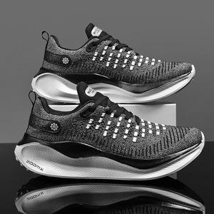 Knit Running <b>Shoes</b> Lightweight Lace Up Sports Sneakers <b>Cushioned</b> Athletic Footwear for Daily Training - Product Image 1