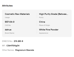 Cosmetic Food Grade <b>Magnesium</b> Stearate CAS557-04-0 anti-caking <b>powder</b> for tablet and skincare <b>powder</b> shaping - Product Image 6