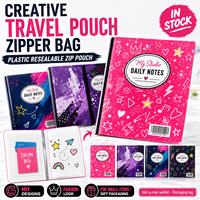 50 pochettes zippées à rabat, 2 compartiments, impression intégrale personnalisée selon votre design, en stock, styles de livres, conception gratuite pour vous