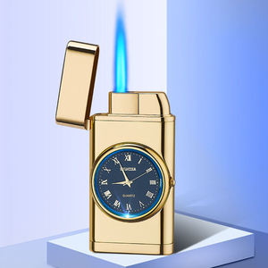 Jam tangan Dial desain Modern kreatif, dengan logam tahan angin gaya bisnis dapat ditiup korek api Gas butana untuk hadiah rokok - Product Image 6
