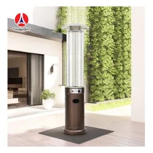 Factory direct high quality luxury outdoor standing gas heater glass tube garden heater durable patio heater