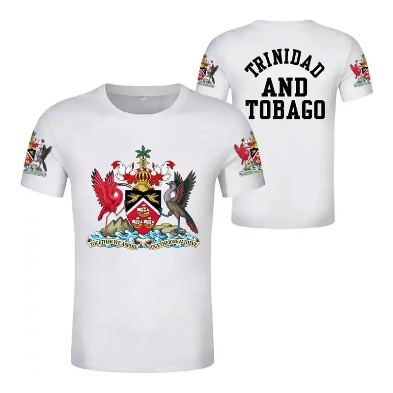 Camiseta colorida para jogos com bandeira de Trinidad e Tobago, produto popular, preço popular, impressão digital, novidade