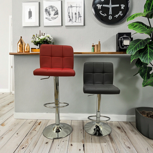 Đơn giản xoay PU da thanh ghế với cơ sở Chrome điều chỉnh chiều cao bền thiết kế hiện đại cho khách sạn nhà sử dụng phân cao - Product Image 2