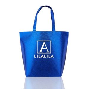Wholesale Eco Laminated Non Woven Fabric Tote Shopping Custom <b>Printed</b> Reusable Metallic Non Woven Bag Custom logo - Product Image 5