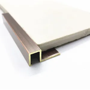 Low MOQ anti-collision brass inlay strips for marble square tile edging trim