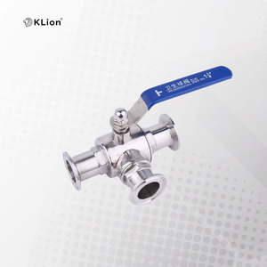 วาล์วบอลแบบปลดเร็ว KLION RTS DN15 สแตนเลส 304 เกรดอาหาร วาล์วบอลแบบสามทางชนิด Sanitary L/T พร้อม Tri-clamp แบบแมนนวล - Product Image 1