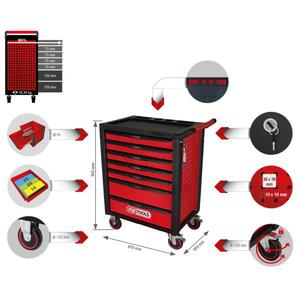 KS TOOLS - 826.0007 RACING line NOIR/ROUGE Boîte à outils avec 7 tiroirs-EAN 4042146683019 ROLLING WORKSHOPS ROLLER CABINETS - Product Image 2
