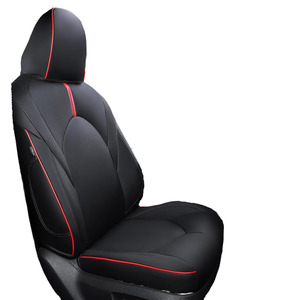 Set completo personalizzato di lusso <span class=keywords><strong>in</strong></span> <span class=keywords><strong>pelle</strong></span> impermeabile <span class=keywords><strong>coprisedili</strong></span> per auto nero e rosso speciale per Toyota per Camry - Product Image 1