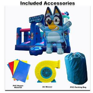 Château gonflable commercial d'extérieur pour enfants, thème Bluey, avec toboggan et zone <span class=keywords><strong>de</strong></span> saut - Product Image 5