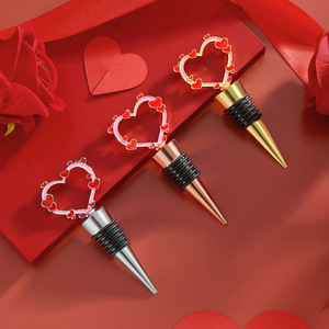 Heart-Shaped <b>Wine</b> Bottle <b>Stopper</b> Gold Silver Rose Gold Zinc Alloy Sealing For Wedding Valentine Gift - Product Image 2