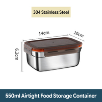 Ensemble de boîtes isothermes chauffables pour réfrigérateur et congélateur, en acier inoxydable 316, boîte à bento, conteneur alimentaire avec couvercle