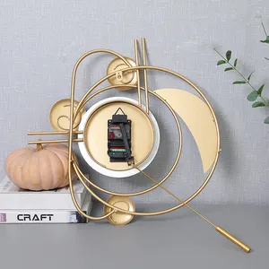 Hot Selling Nordic Silent Non-Ticking Pendulum Contracted Art Clock Metal Decorative Wall Clocks For Living Room Dinning Room