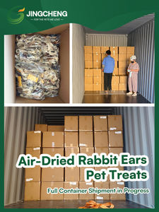 Bocadillos orgánicos para mascotas con orejas de conejo con piel de pelo, tratamiento para perros y gatos, recompensas de entrenamiento de alta proteína, golosinas al por mayor del fabricante - Product Image 3