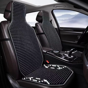 Coussin de siège de voiture en perles de bois de taille universelle Coussin de siège de voiture confortable et sportif Style Massage de refroidissement Respirant Protecteur de housse de siège - Product Image 2