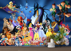 Mural de Pared con Personajes de Dibujos Animados, <span class=keywords><strong>Peter</strong></span> Pan, Princesa, Mickey Mouse, Decoración de Pared para Cuarto de Niños, Dormitorio, Sala de Juegos - Product Image 4