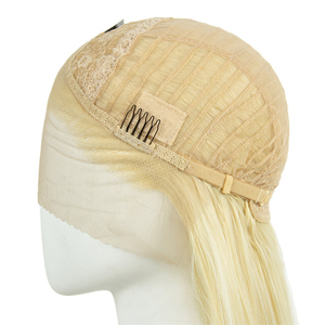 Platinum Blond Hand-woven Chemical Fiber Lace Headpiece 13*3 Large Area High-definition Front Lace Wig Female <strong>Lacewig</strong> - Product Image 4
