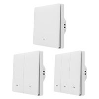 Interruptores de pared de lámpara inteligente TUYA WIFI, botón pulsador 1/2/3 bandas, interruptores de Control remoto compatibles con Alexa, Control de voz de Google