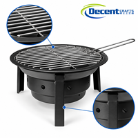 Brasero d'extérieur portable, barbecue au charbon de bois, cuve en acier à niveaux, trous de ventilation, pieds trépieds, grille de cuisson, brasero allemand