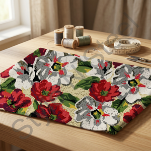 Zerbino per camera da letto <span class=keywords><strong>tappeto</strong></span> colorato combinazione di fiori rossi <span class=keywords><strong>e</strong></span> bianchi <span class=keywords><strong>tappeto</strong></span> antiscivolo stampato zerbino morbido <span class=keywords><strong>e</strong></span> setoso - Product Image 4