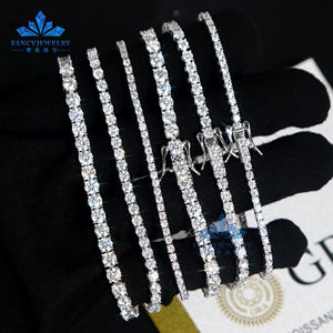 Bracelet <span class=keywords><strong>de</strong></span> tennis <span class=keywords><strong>de</strong></span> luxe en or massif 10K 14K avec diamant LAB brillant 2MM 3MM 4MM chaîne à maillons en diamant glacé pour cadeau - Product Image 4