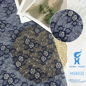 Tissu en dentelle 3D à fleurs en maille plissée jacquard avec bas en dentelle française et fil métallique, 100 % polyester, pour robes de soirée de luxe et mariages (vente en gros) - Product Image 1