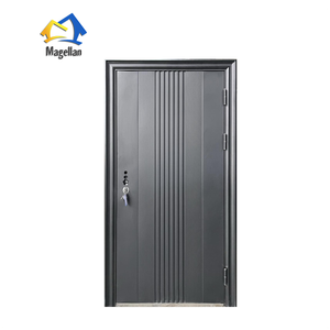China Fabricante Israel Market House Puerta delantera Diseños Entrada de acero Puerta de acero de seguridad exterior - Product Image 4