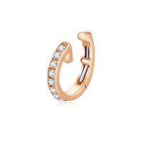 Pendientes de Clip de Diamantes Blancos Naturales de Oro de 18K de Alta Gama, Regalo de Boda, Joyería de Lujo para Mujeres y Niñas para el Día de San Valentín