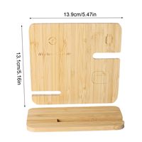 Support de charge sans fil 3 en 1 en bambou naturel, support de téléphone détachable, chargeur rapide 15W pour téléphone, écouteurs, montre connectée, logo personnalisé