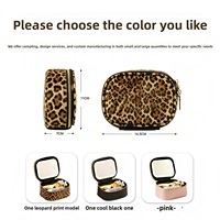 Tas Makeup Portabel Cermin LED Kustom, Tas Makeup Mini Tahan Air untuk Perjalanan