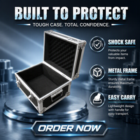 Flight-case durable en aluminium personnalisé avec incrustation de mousse EVA personnalisée pour les types d'équipement avec serrure papillon à poignée durable