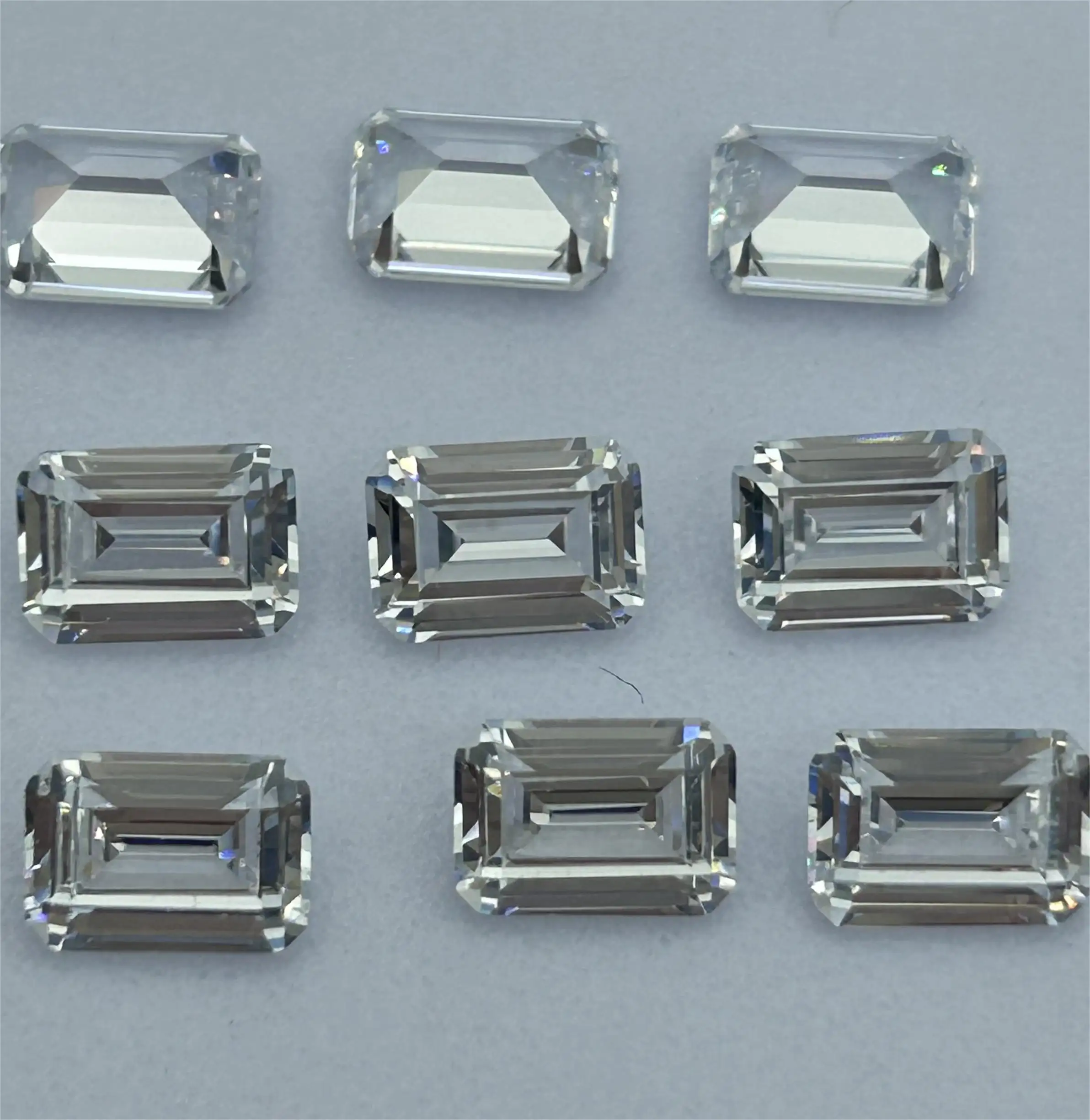 Factory whole 3A High Quality OCT CUT Various colors Emerald Cut Loose Cubic Zircon and Ruby Gems Loose Stone