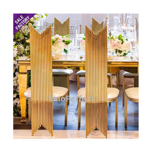 White Gold Leather Stainless Steel Luxury Banquet <b>Chairs</b> for Wedding Reception <b>Dining</b> <b>Chair</b> Wed Event - Product Image 1