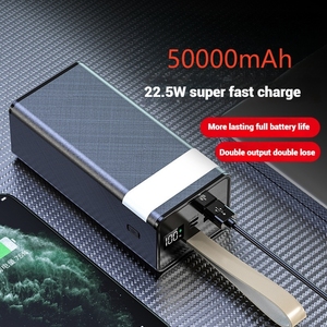 Oem/ODM Hot Bán công suất cao QC3.0 xách tay powerbanks sạc điện thoại di động 22.5W <span class=keywords><strong>USB</strong></span> C siêu nhanh phí điện ngân hàng 50000mAh - Product Image 6