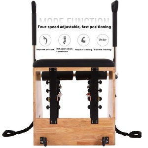 Ensemble Reformer Pilates Multifonctionnel en Bois PU avec Correcteur de Posture, Chaise Combo Barrel, Pédales Séparées et Poignées de <span class=keywords><strong>Yoga</strong></span> pour Reformer Pilates - Product Image 4