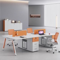 Ensemble de chaises de bureau haut de gamme pour personnel, bureau informatique moderne avec cloisons, matériau ignifuge, personnalisable, bureau amovible