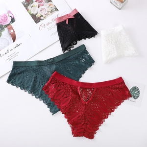 Culottes mi-hautes pour femmes, style euro-américain, avec nœud et bretelles croisées, sexy, bordure en dentelle, en promotion - Product Image 3