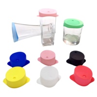 Couvre-tasses en silicone orange de 5 cm, réutilisables, étanches, couvre-tasses extensibles en silicone