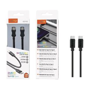 Cable de datos y carga tipo C a tipo C 3A 60W 1.5M para teléfonos y portátiles - Product Image 1