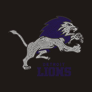 Блестящий Кристалл nfl, Детройт, львы, горный хрусталь, передача логотипа футбольной команды, горячая фиксация, Железный патч - Product Image 3